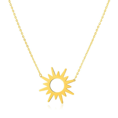 14K Yellow Gold Sunburst Necklace by Bids.com