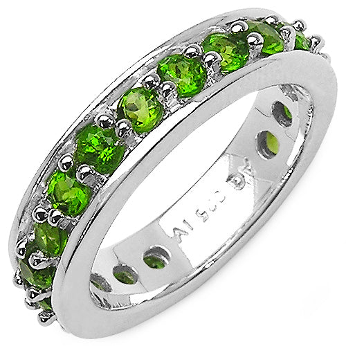 1.33 Carat Genuine Chrome Diopside .925 Sterling Silver Ring by Bids.com