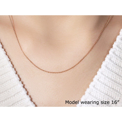 14k Rose Gold Oval Cable Link Chain 0.97mm by Bids.com