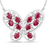 2.36 Carat Genuine Ruby and White Zircon .925 Sterling Silver Necklace by Bids.com