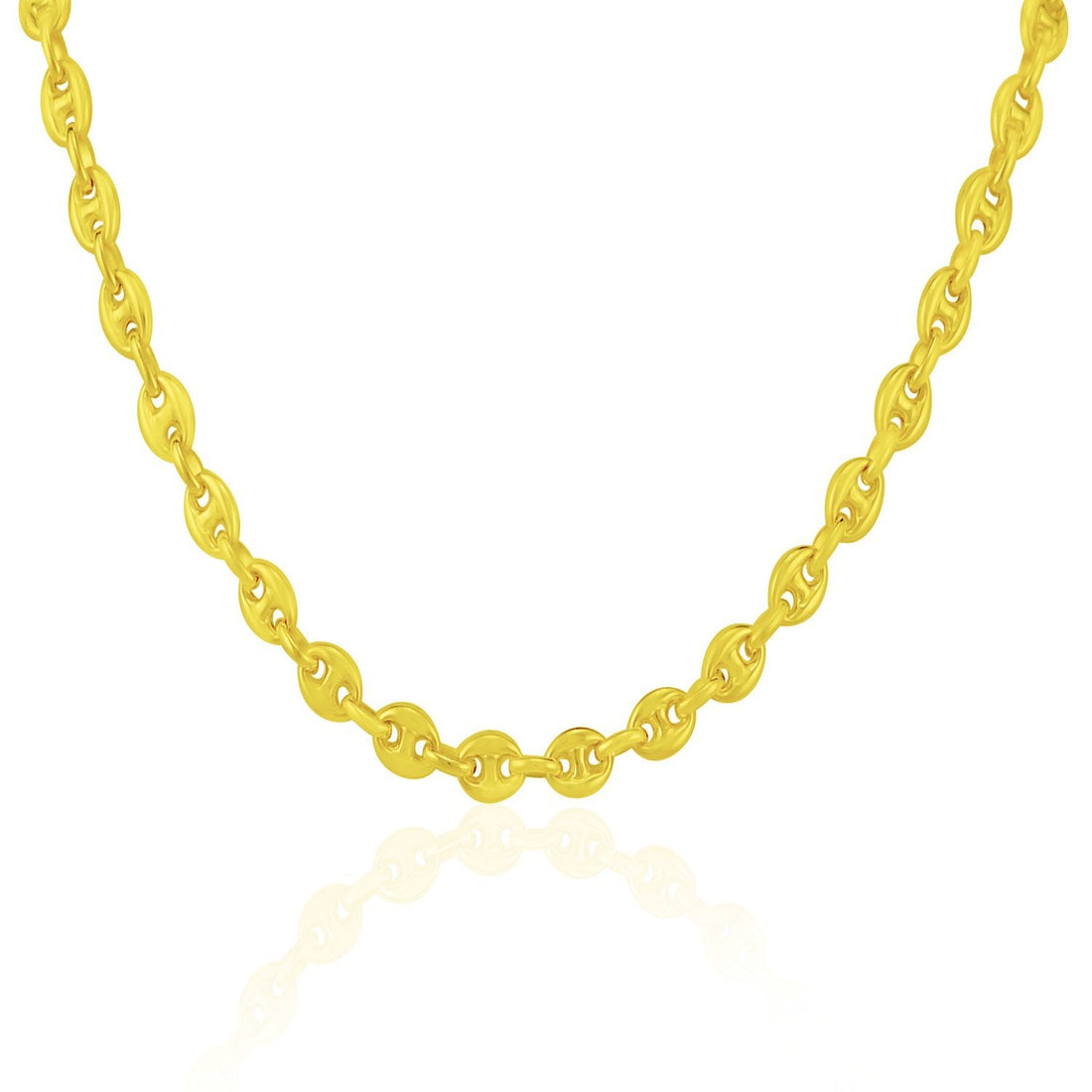 4.7mm 14k Yellow Gold Puffed Mariner Link Chain by Bids.com