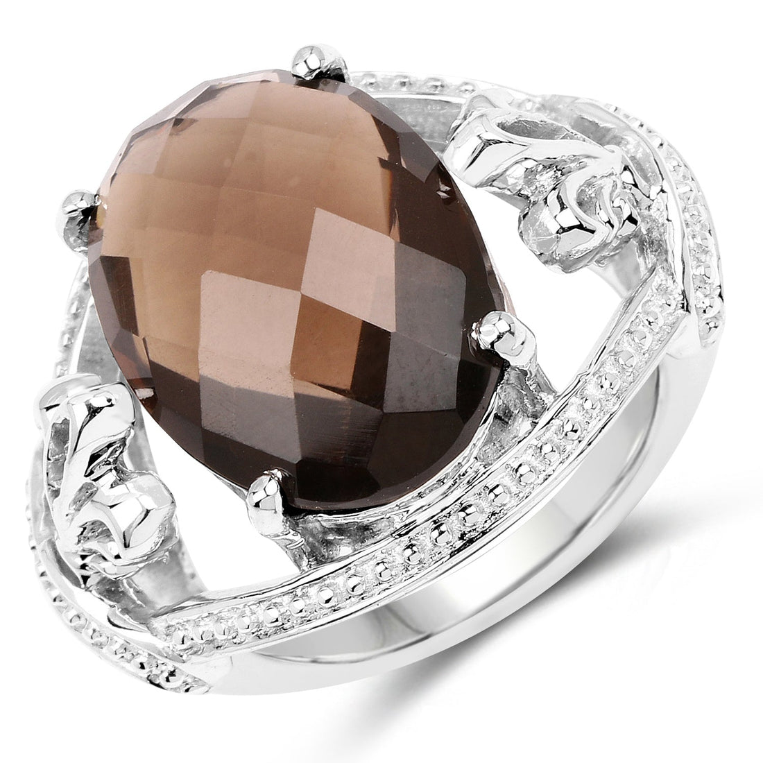 10.50 Carat Genuine Smoky Quartz .925 Sterling Silver Ring by Bids.com