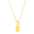 14k Yellow Gold Paperclip Chain Necklace with Rounded Rectangle Pendant by Bids.com