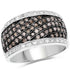0.87 Carat Genuine Champagne Diamond and White Diamond .925 Sterling Silver Ring by Bids.com