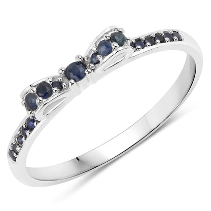 0.31 Carat Genuine Blue Sapphire 14K White Gold Ring  DestGlow