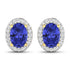 1.50 Carat Genuine Tanzanite and White Diamond 14K Yellow Gold Earrings by Bids.com