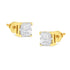 10K Yellow Gold 3/4 Cttw Invisible Set Princess-Cut Diamond Composite Square Stud Earrings (I-J Color, I2-I3 Clarity) by Bids.com