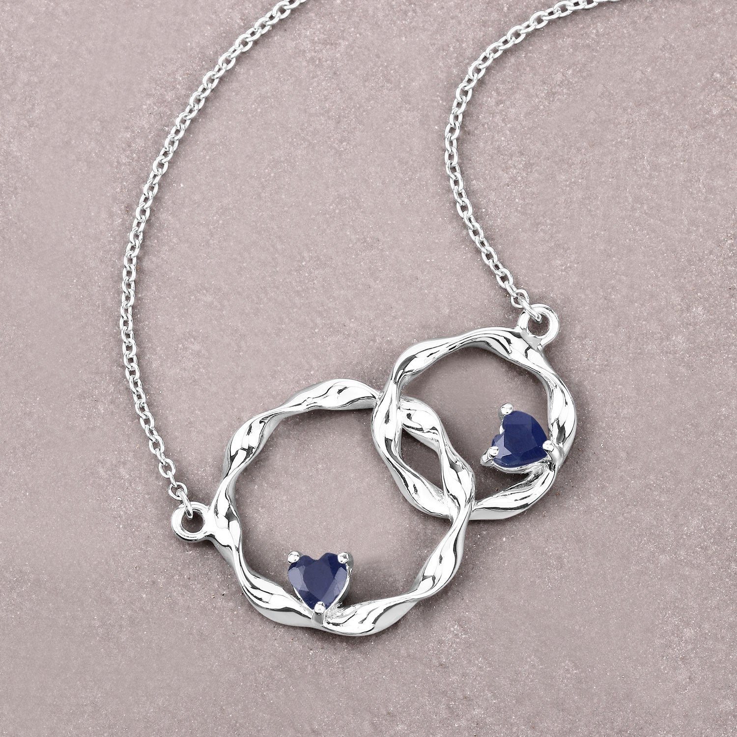 0.70 Carat Genuine Blue Sapphire .925 Sterling Silver Pendant by Bids.com