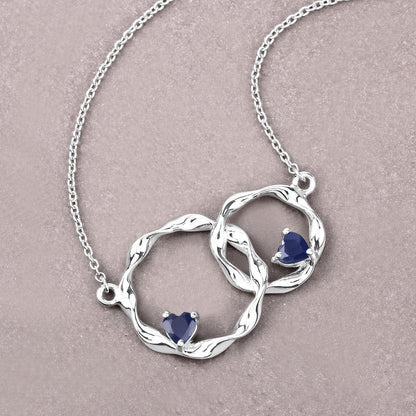0.70 Carat Genuine Blue Sapphire .925 Sterling Silver Pendant by Bids.com
