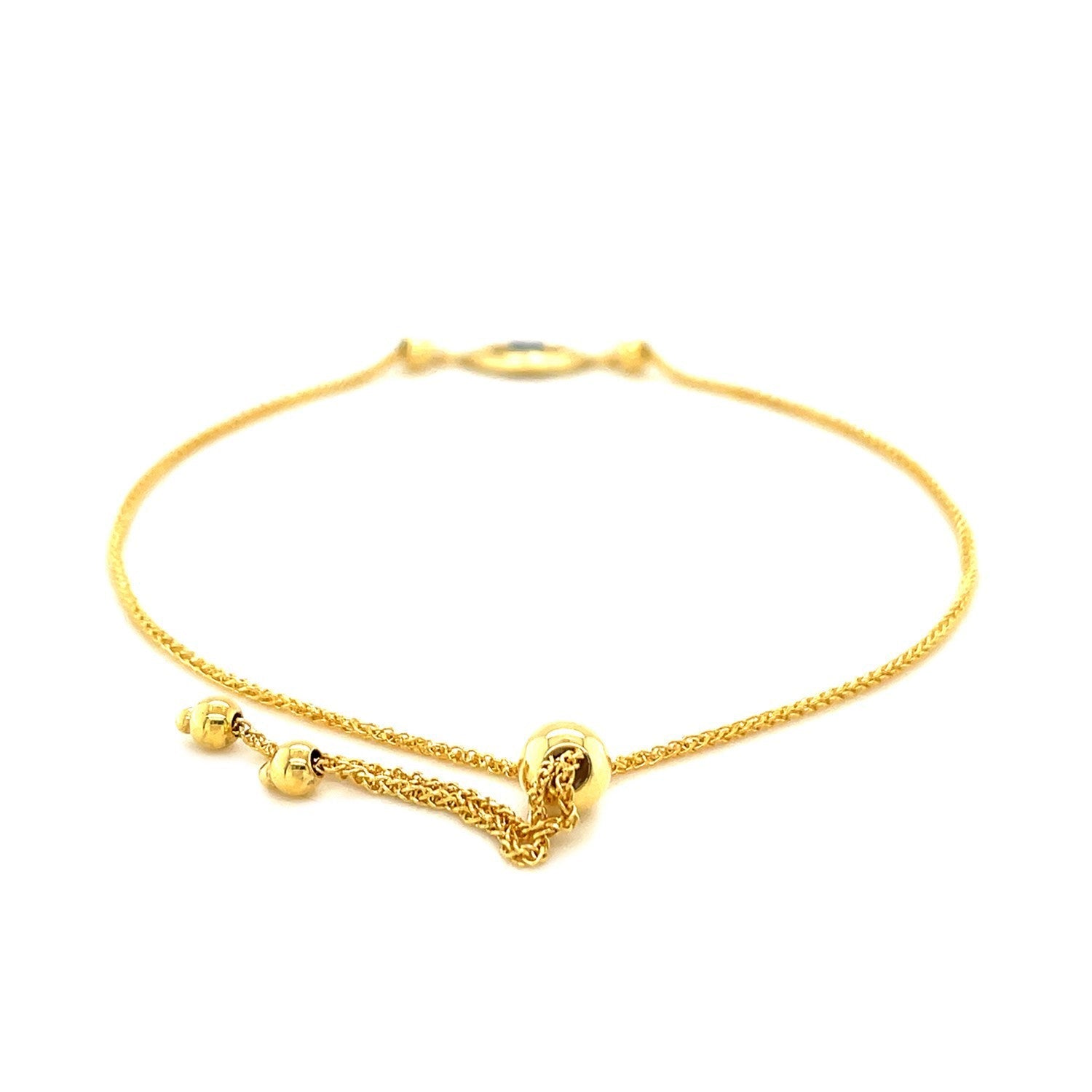 14k Yellow Gold Adjustable Evil Eye Bracelet by Bids.com