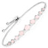 5.50 Carat Genuine Pink Opal and White Topaz .925 Sterling Silver Bracelet  DestGlow
