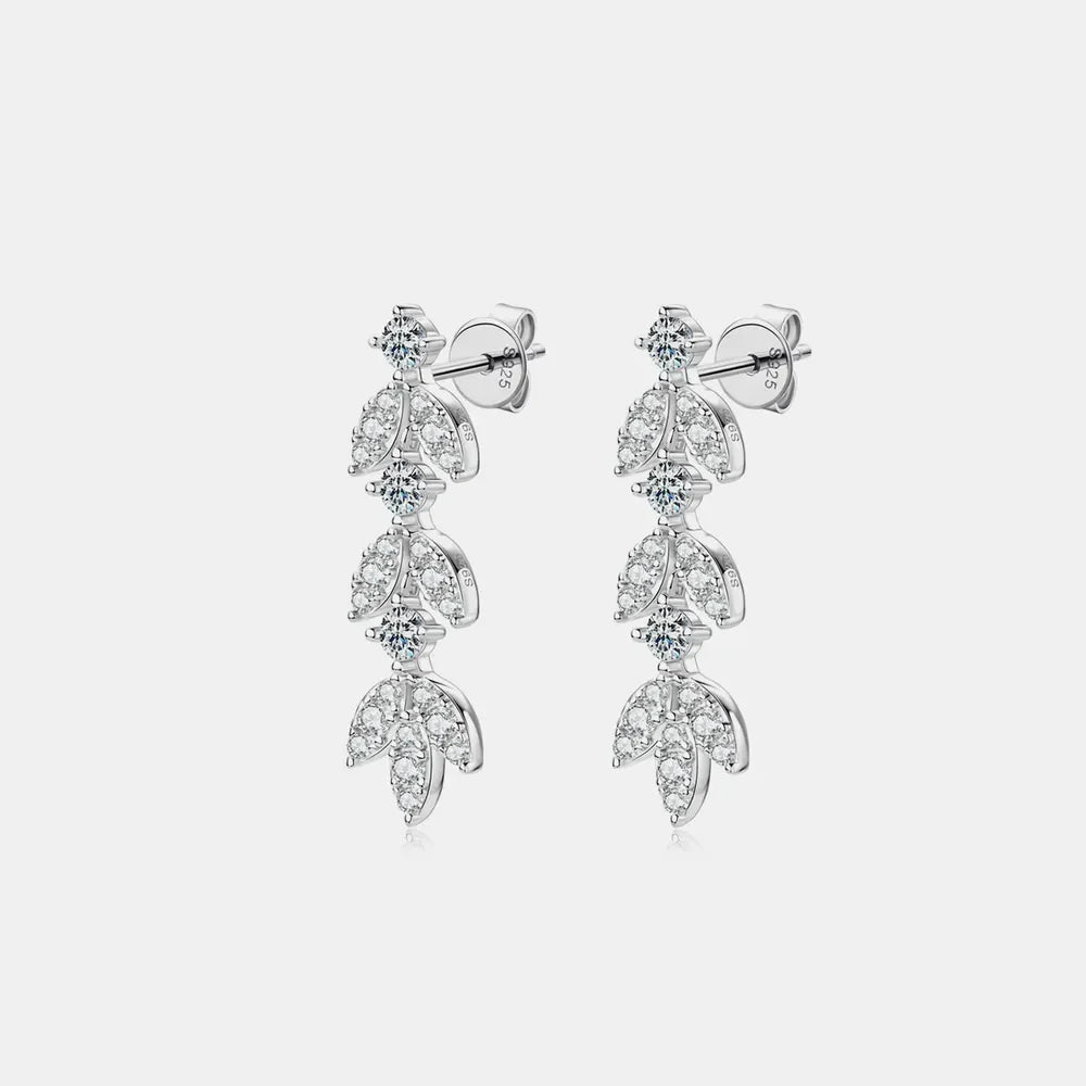 925 Sterling Silver Sparkala™ Leaf Earrings by Sparkala