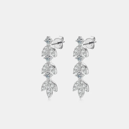 925 Sterling Silver Sparkala™ Leaf Earrings by Sparkala