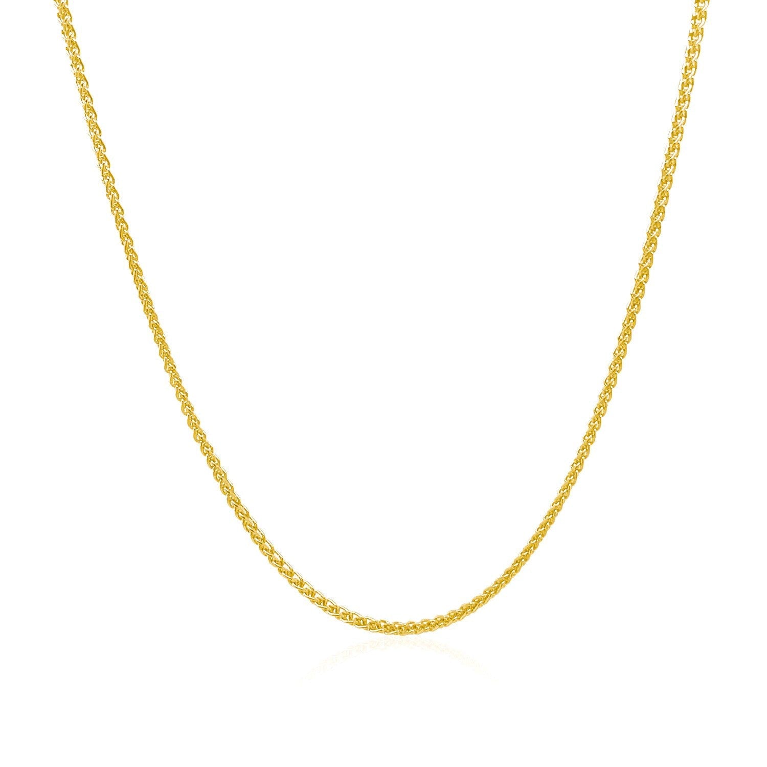 14k Yellow Gold Diamond Cut Round Wheat Chain 1.1mm by Bids.com