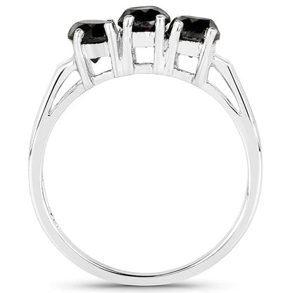0.99 Carat Genuine Black Diamond .925 Sterling Silver Ring  DestGlow