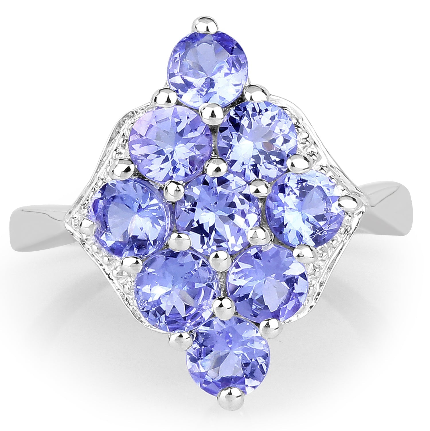 2.07 Carat Genuine Tanzanite .925 Sterling Silver Ring by Bids.com