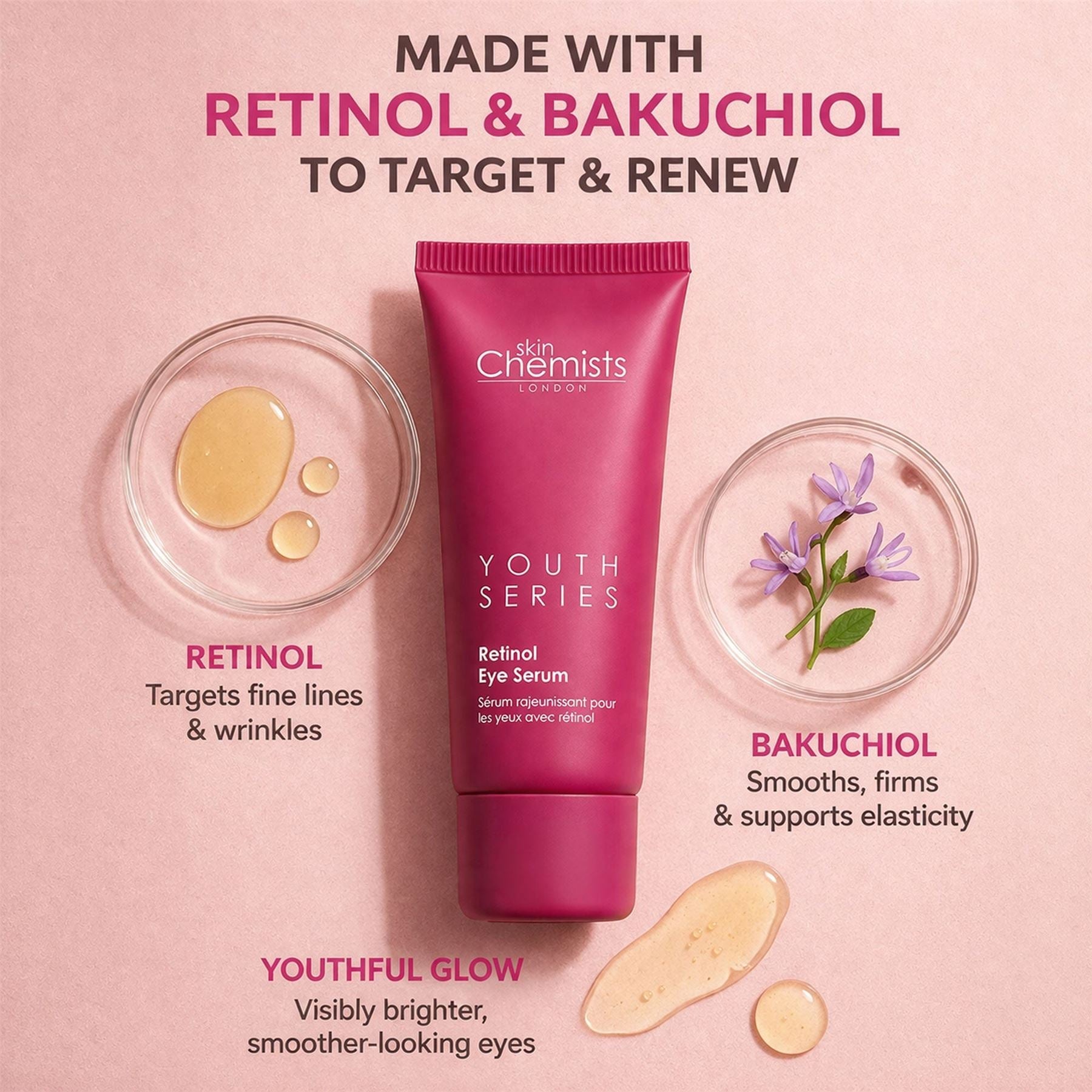Retinol &amp; Bakuchiol Eye Serum 15ml  DestGlow