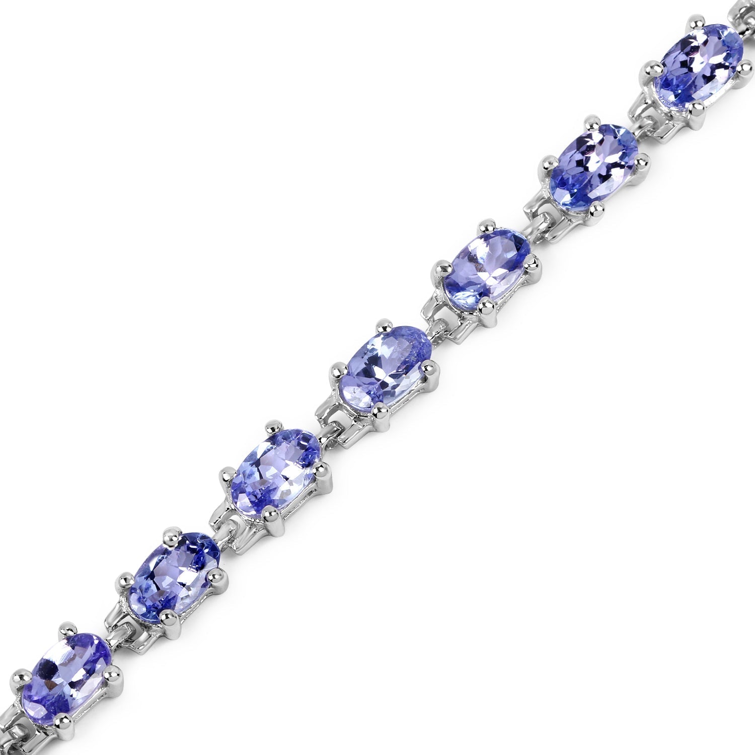 6.25 Carat Genuine Tanzanite .925 Sterling Silver Bracelet  DestGlow
