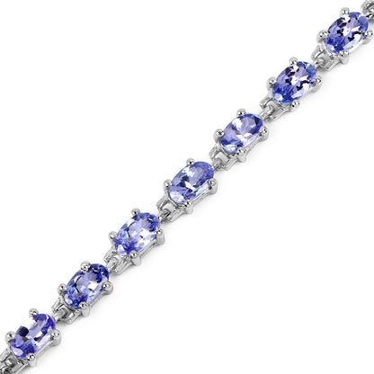 6.25 Carat Genuine Tanzanite .925 Sterling Silver Bracelet  DestGlow