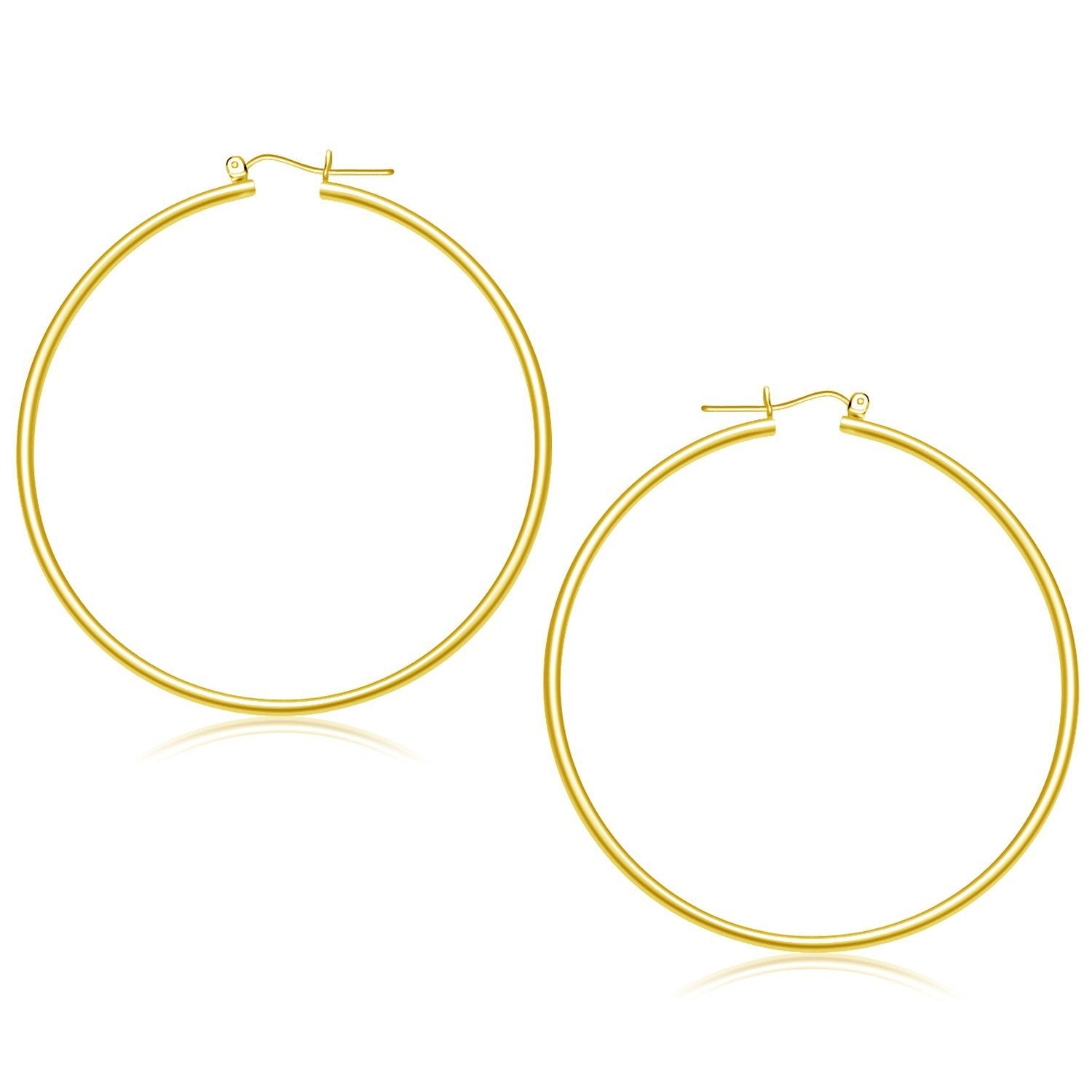 14k Yellow Gold Polished Hoop Earrings (55 mm) by Bids.com