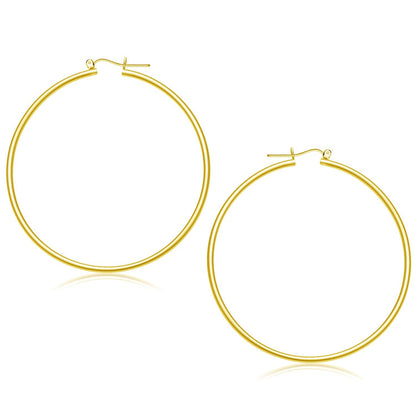 14k Yellow Gold Polished Hoop Earrings (55 mm) by Bids.com
