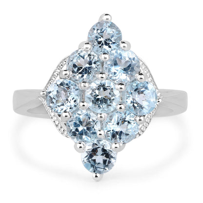 2.88 Carat Genuine Blue Topaz .925 Sterling Silver Ring  DestGlow