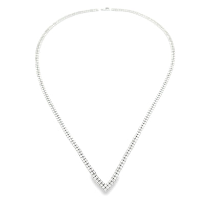Natural 7.00ct Diamond Tennis Necklace 14KT White Gold by Bids.com