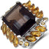 17.85 Carat Genuine Smoky Quartz & Citrine .925 Sterling Silver Ring by Bids.com