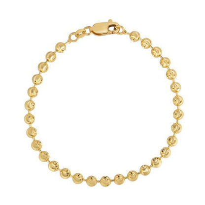 Moon Cut Bead Chain Bracelet in 14k Yellow Gold  (4.00 mm)  DestGlow