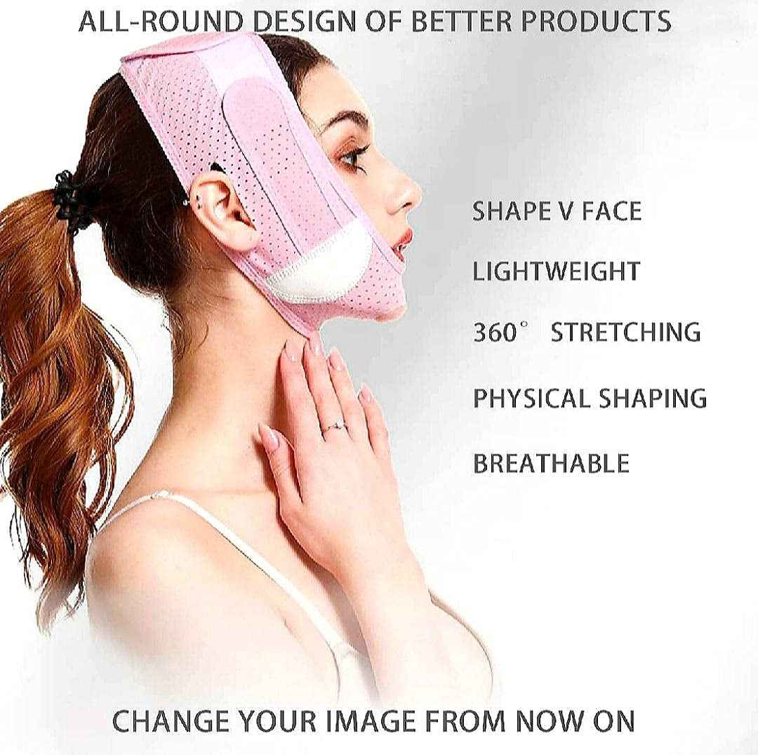 SLIM FACE SLIMMING BAND FACIAL BELT DOUBLE CHIN REDUCER V LINE FACE LIFT anti SNORE WRINKLE FACE BANDAGE DOUBLE CHIN STRAP SAGGING FACE CONTOUR JAWLINE TIGHTEN STRAP 1PK