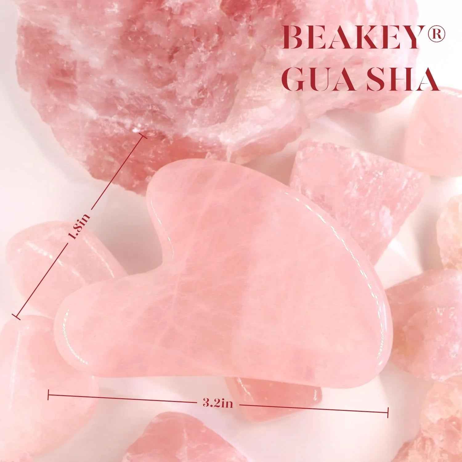 Jade Roller &amp; Gua Sha, Natural Jade Face Roller Gua Sha Facial Tools Skin Care Massager, Pink