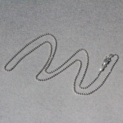 14k White Gold Diamond-Cut Bead Chain 1.2mm by Bids.com
