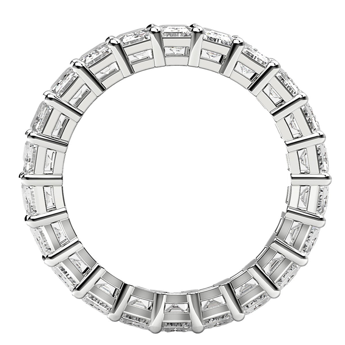 Emerald Cut Lab Grown Diamond Eternity Ring in 14k White Gold (5 cttw FG/VS2)  DestGlow