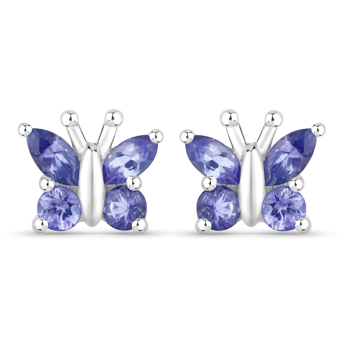 0.96 Carat Genuine Tanzanite .925 Sterling Silver Earrings  DestGlow