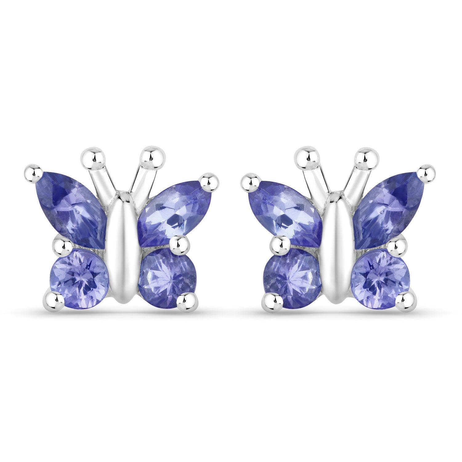 0.96 Carat Genuine Tanzanite .925 Sterling Silver Earrings  DestGlow