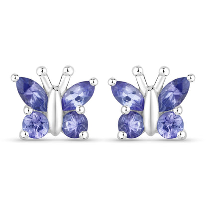 0.96 Carat Genuine Tanzanite .925 Sterling Silver Earrings  DestGlow