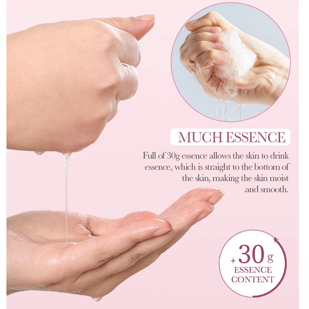 12Pc Rose Flower Extract Face Mask Korean Whitening Sheet Mask Moisturizing Mask Nourishing Skincare Facial Korean Fresh Product by Korean Skin Care
