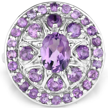 2.67 Carat Genuine Amethyst .925 Sterling Silver Ring by Bids.com