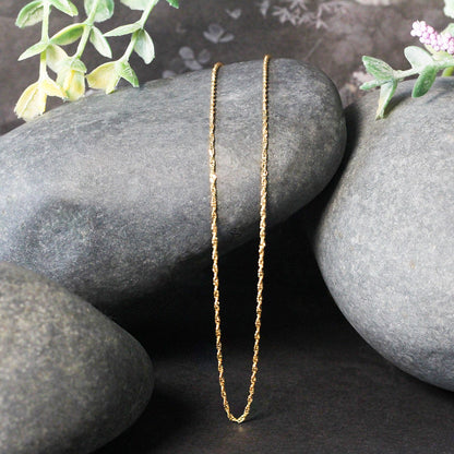 14k Yellow Gold Singapore Chain 1.0mm by Bids.com