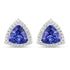 4.62 Carat Genuine Tanzanite and White Diamond 14K White Gold Earrings by Bids.com