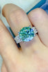 5 Carat Green Brilliant Round Cut Sparkala™ 4-Prong Wide Band Ring by Sparkala