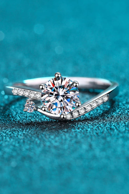 1 Carat Brilliant Round Cut Sparkala™ 925 Sterling Silver Bypass Ring by Sparkala