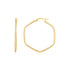 14K Yellow Gold Hexagon Hoop Rounded Edge Earrings by Bids.com