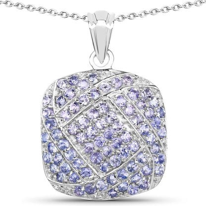2.73 Carat Genuine Tanzanite .925 Sterling Silver Pendant  DestGlow