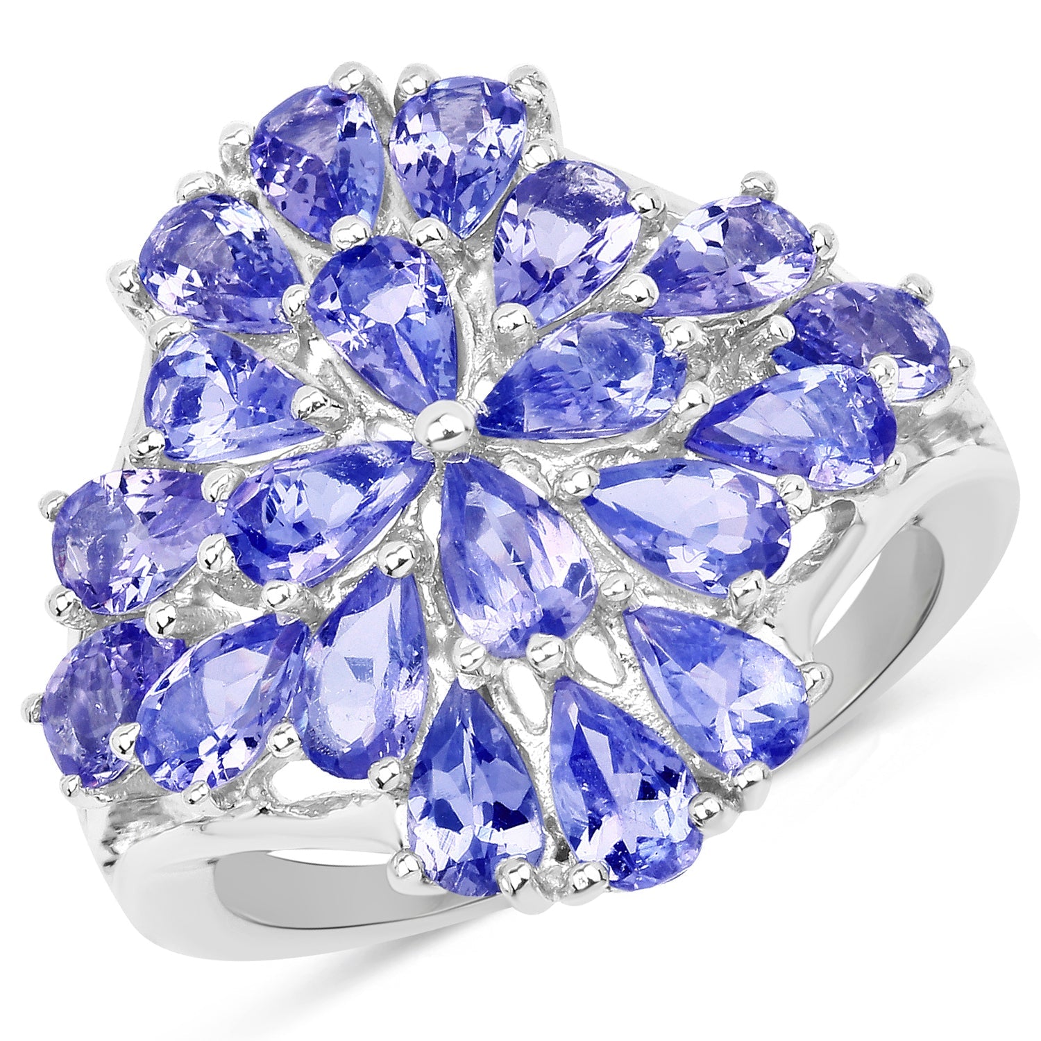 4.20 Carat Genuine Tanzanite .925 Sterling Silver Ring by Bids.com