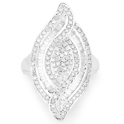 1.22 Carat Genuine White Diamond .925 Sterling Silver Ring by Bids.com