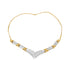 10K Yellow and White Gold 1.0 Cttw Round and Princess cut Diamond "V" Shape Statement Necklace (I-J Color, I1-I2 Clarity) by Bids.com