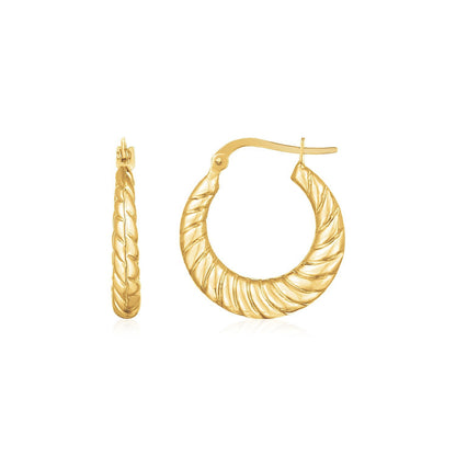 14K Yellow Gold Polished Twisted Cable Graduated Hoops by Bids.com