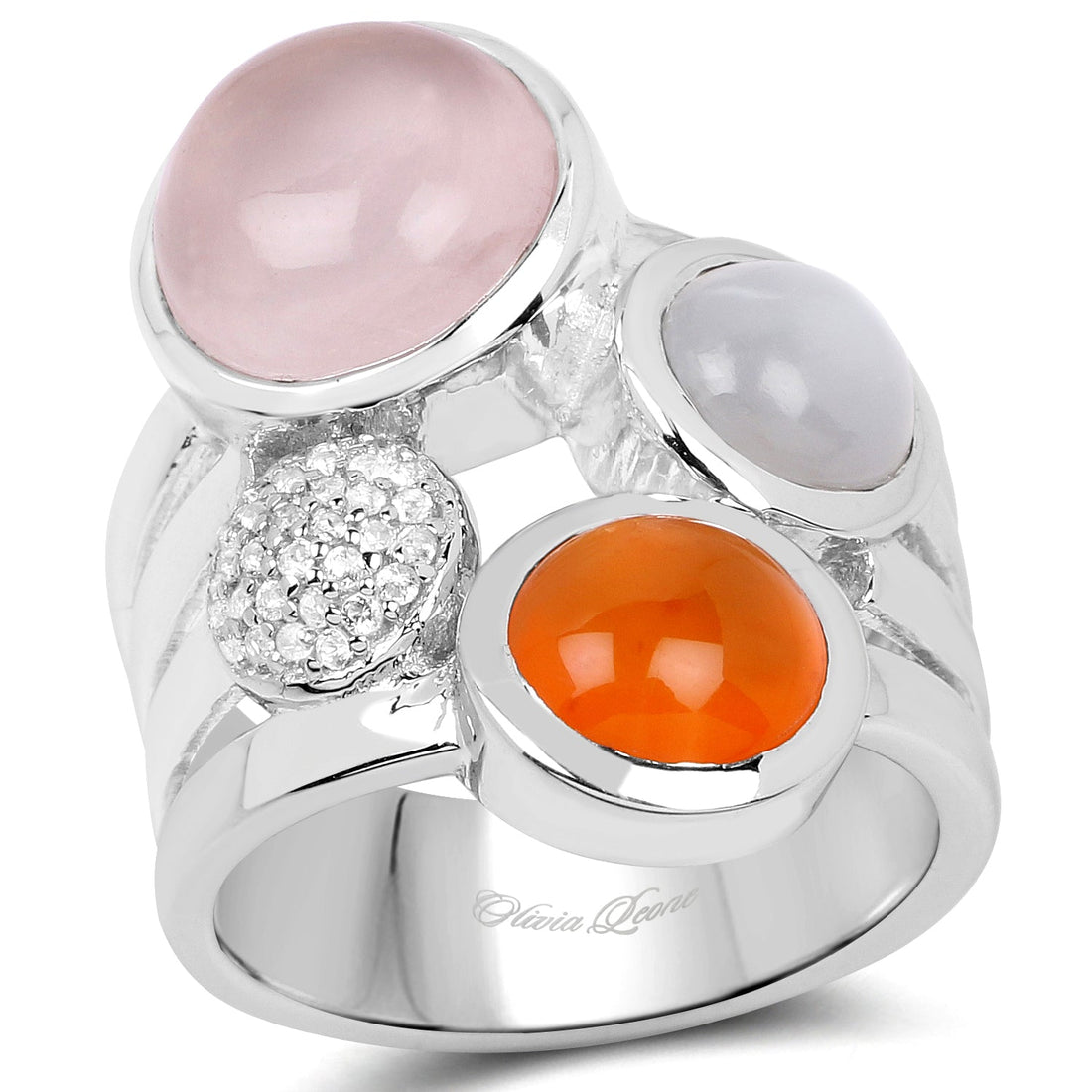 5.96 Carat Genuine Multi Stone .925 Sterling Silver Ring by Bids.com