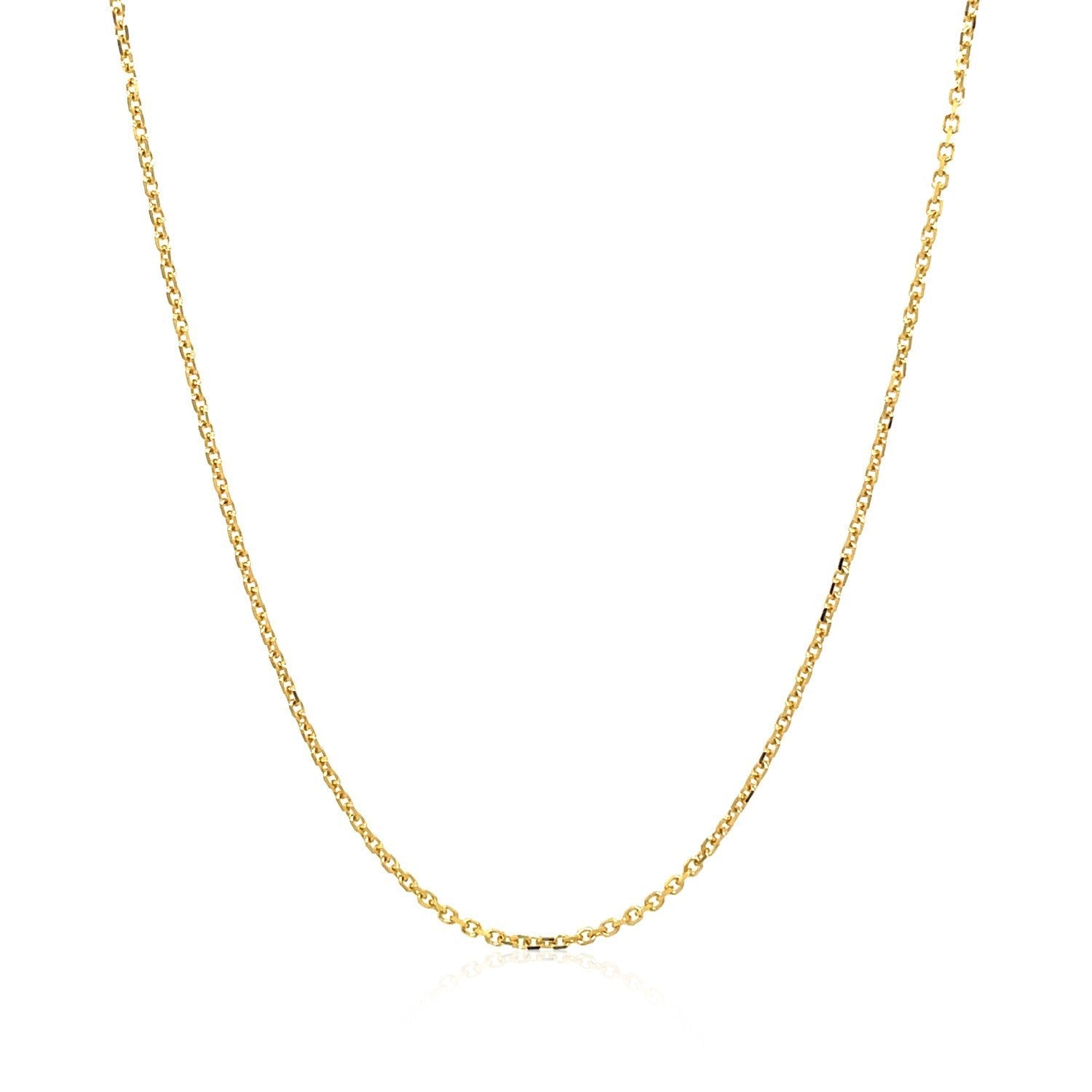 14k Yellow Gold Diamond Cut Cable Link Chain 1.1mm by Bids.com